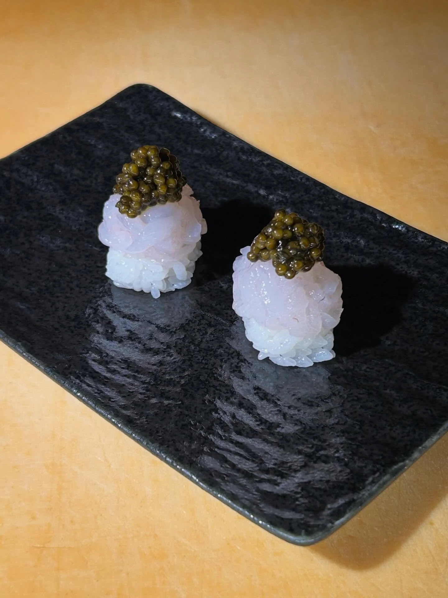 Woah. Our Shiro Ebi begins the count down to the end of your omakase. 
This is a classic you definitely should not miss.

#sushi #shiroebi #babywhiteshrimp #caviar #omakase