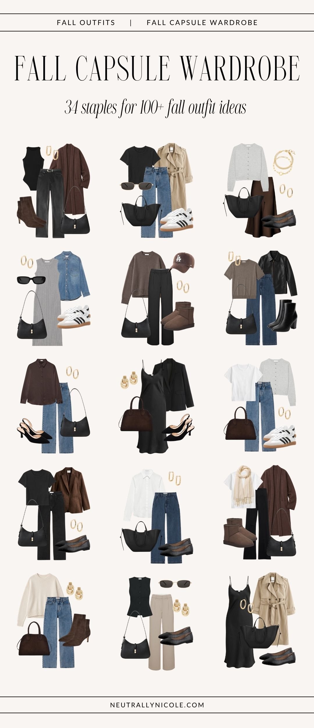 Fall Capsule Wardrobe: 34 Staples for 100+ Fall Outfit Ideas