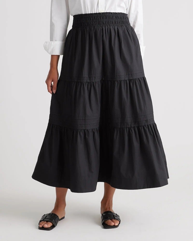 Quince Tiered Poplin Skirt [shop]