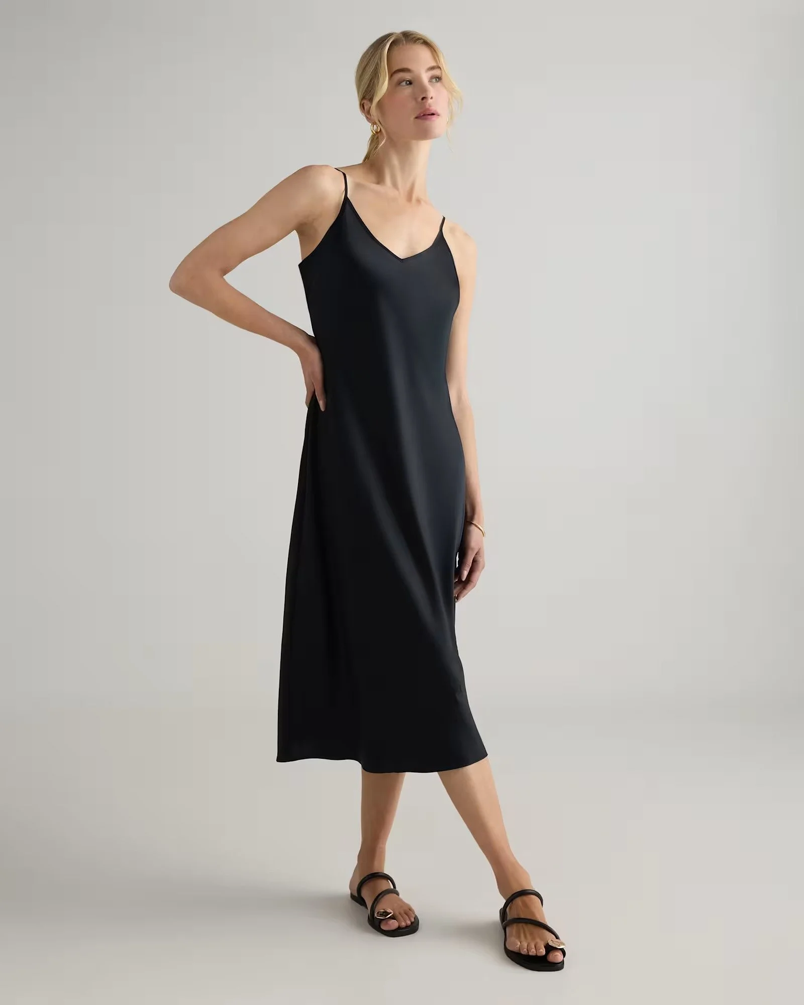 Quince Silk Slip Midi Dress [shop]