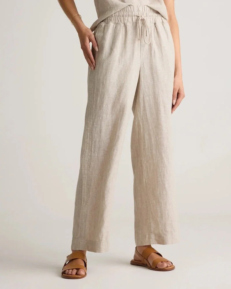 Quince Wide Leg Drawstring Linen Pants [shop]