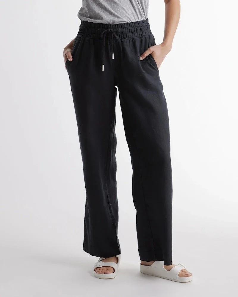 Quince Wide Leg Drawstring Linen Pants [shop]