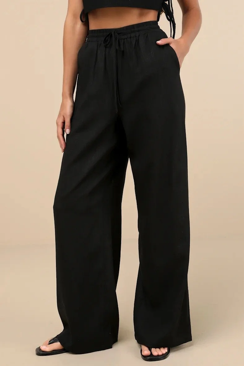 Lulus Drawstring Wide-Leg Linen Pants [shop]