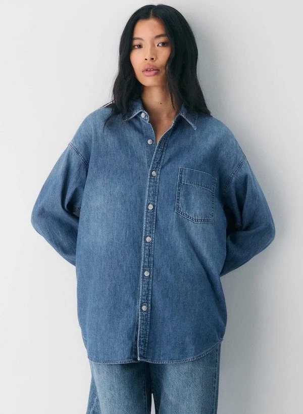 Aritzia Button-Up Denim Shirt [shop]