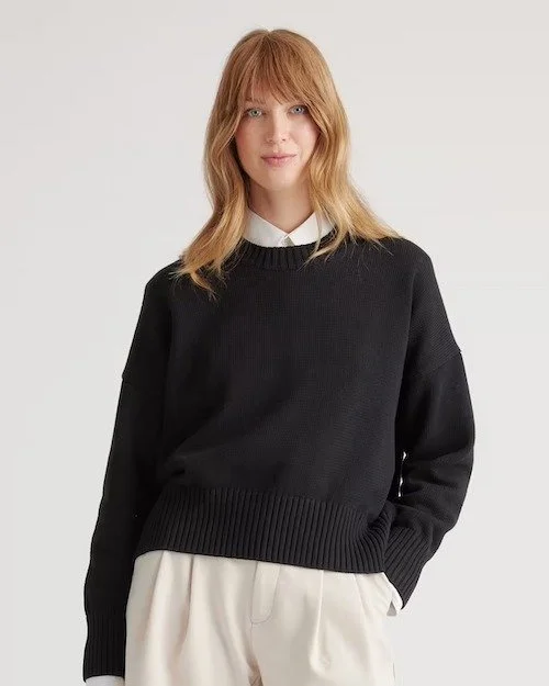 Quince Cotton Crewneck Sweater [shop]