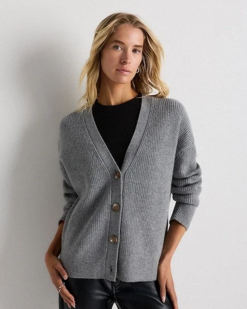 Quince Boxy Cropped Cardigan [shop]