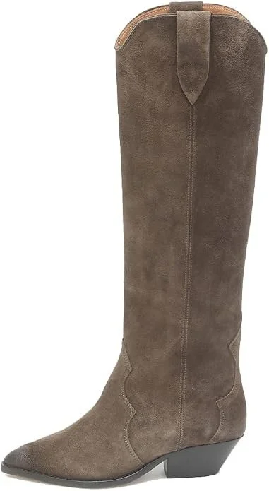 Amazon Suede Western Knee-High Boots [shop]