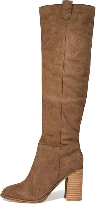 Amazon Suede Heeled Knee-High Boots [shop]