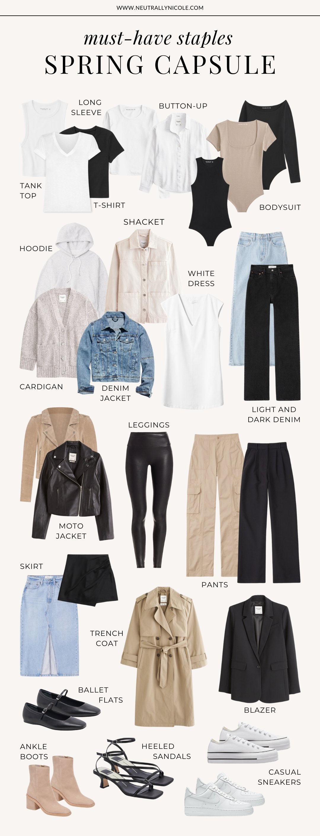 Key Spring Capsule Wardrobe Staples You Need + Easy Outfit Ideas to Copy —  Neutrally Nicole