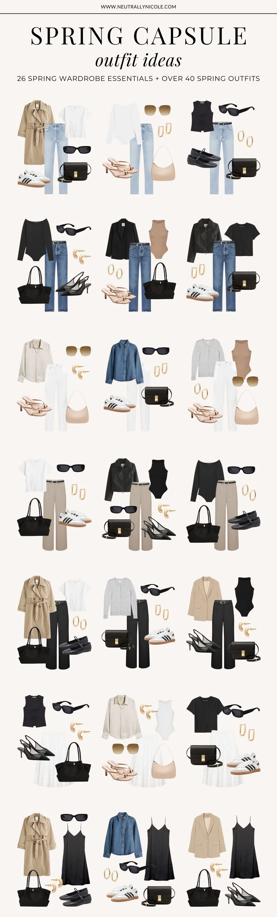 New Spring Fall Collection Layout Spring Capsule Wardrobe: 26 Pieces, 40+ Minimalist Outfits