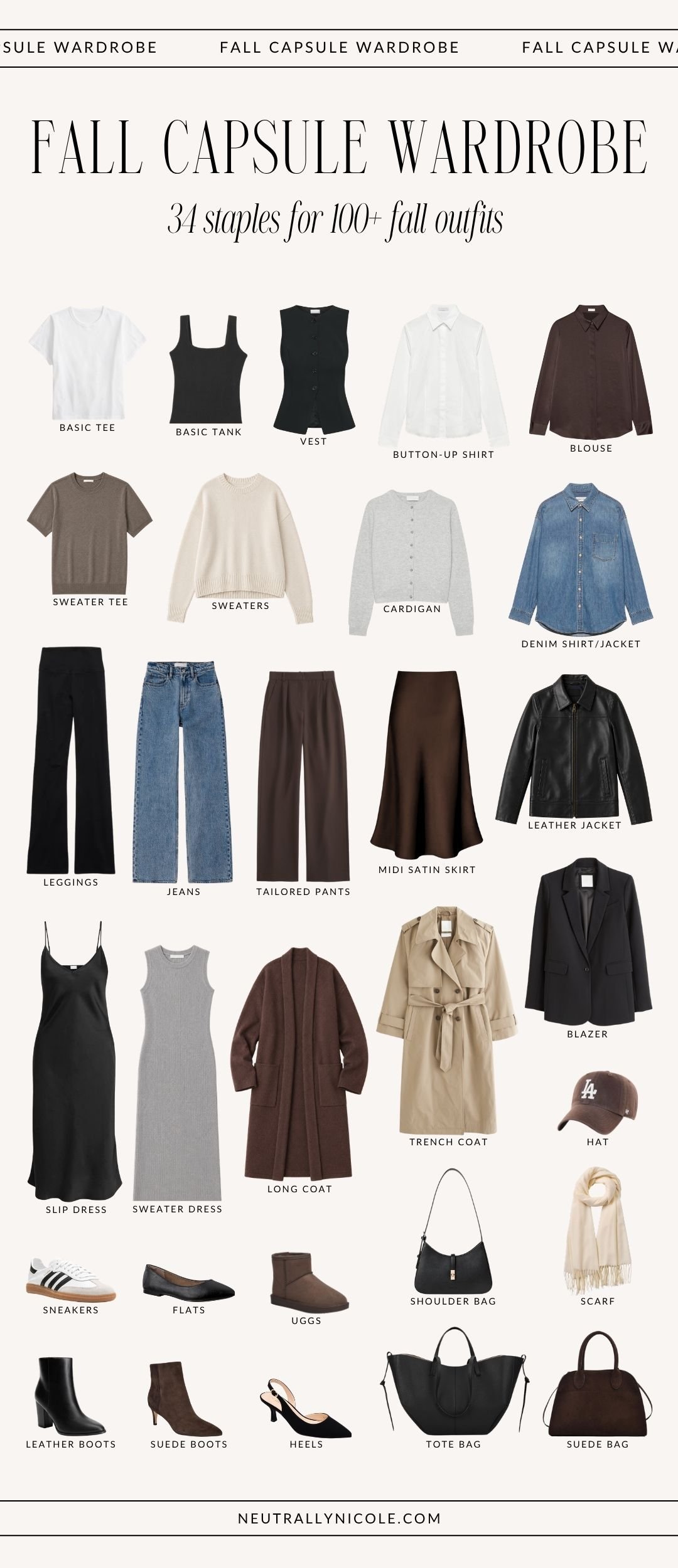 Fall Capsule Wardrobe: 34 Staples for 100+ Fall Outfits