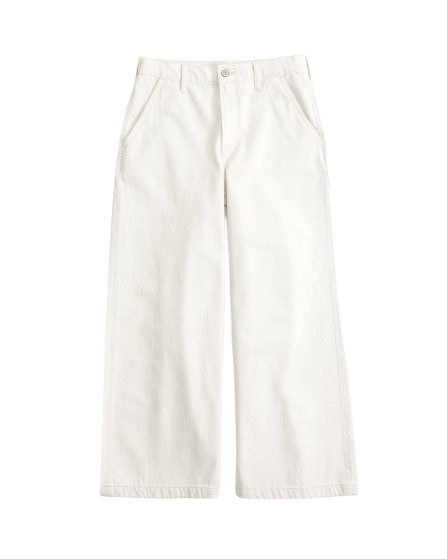 White wide leg jeans, capsule wardrobe jeans