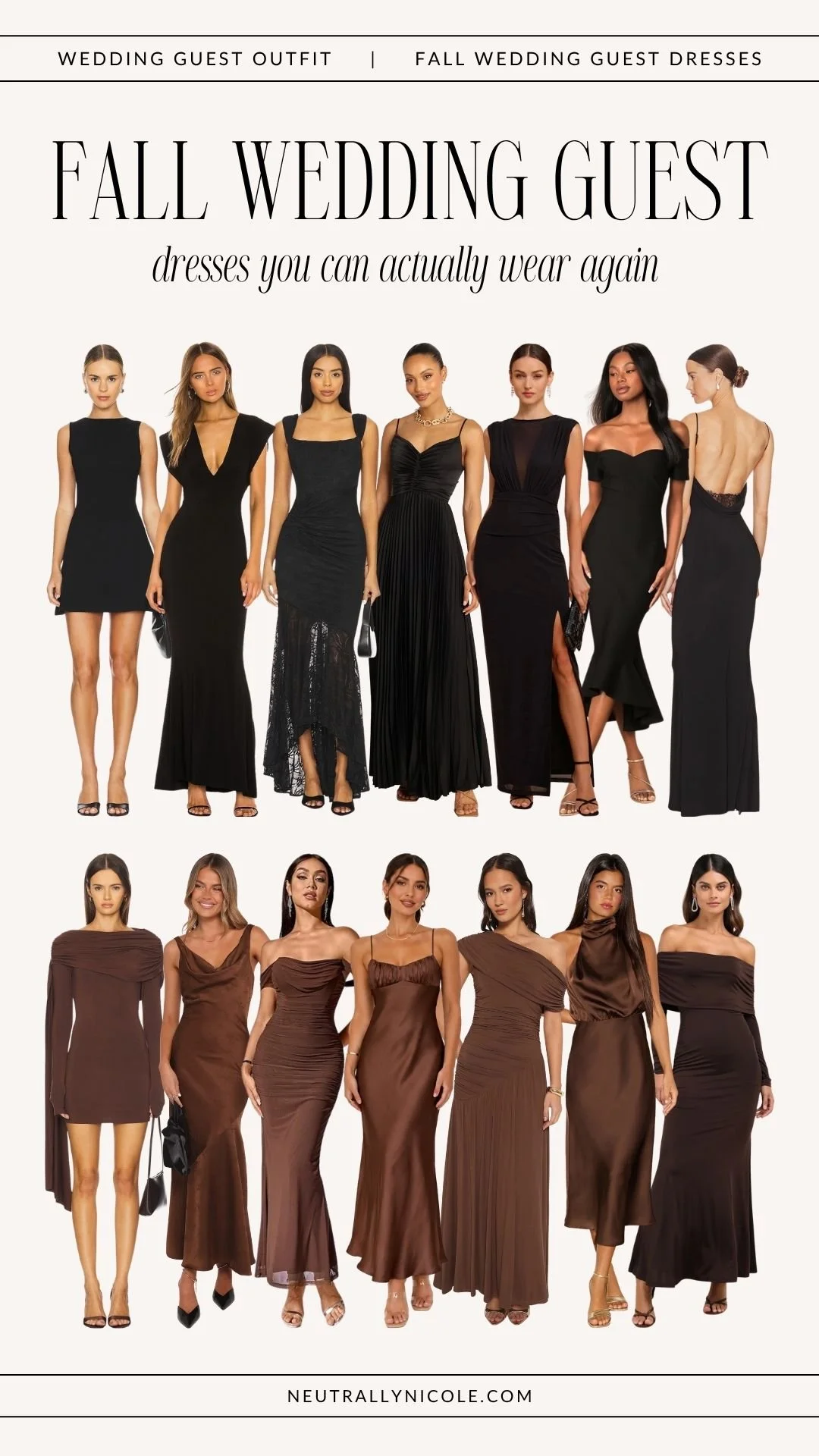 Fall wedding guest dresses you can wear again - Brown and black dresses for fall wedding, date night, and more