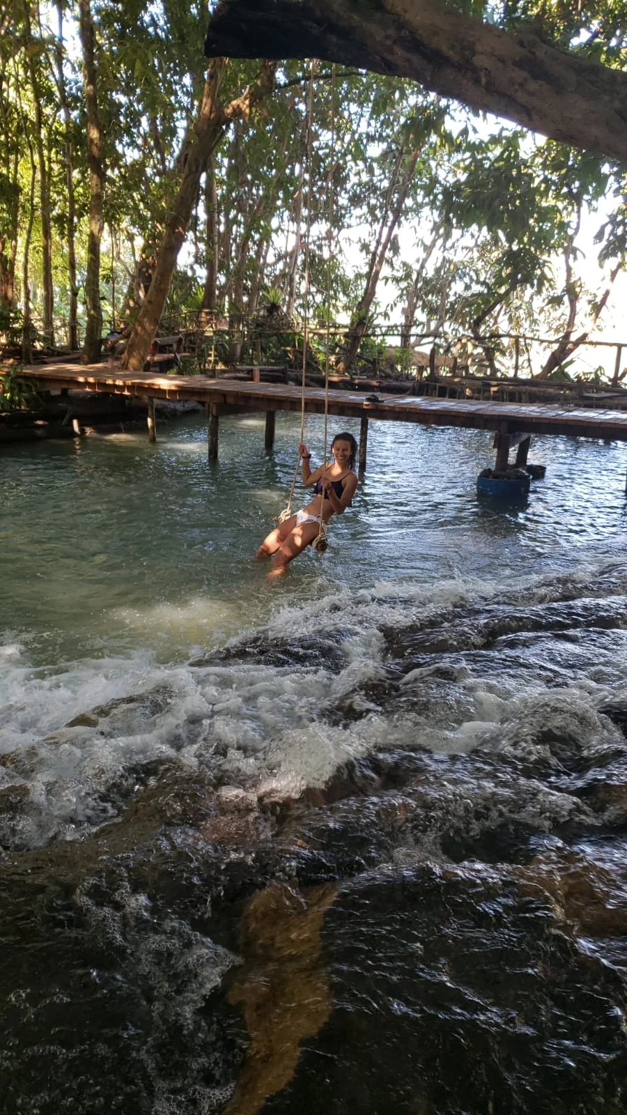 The top of the waterfall.