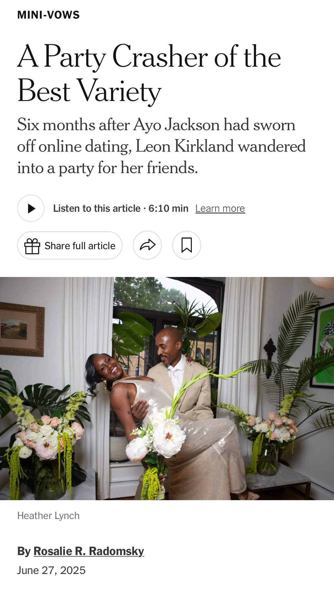 A Party crasher of the best variety