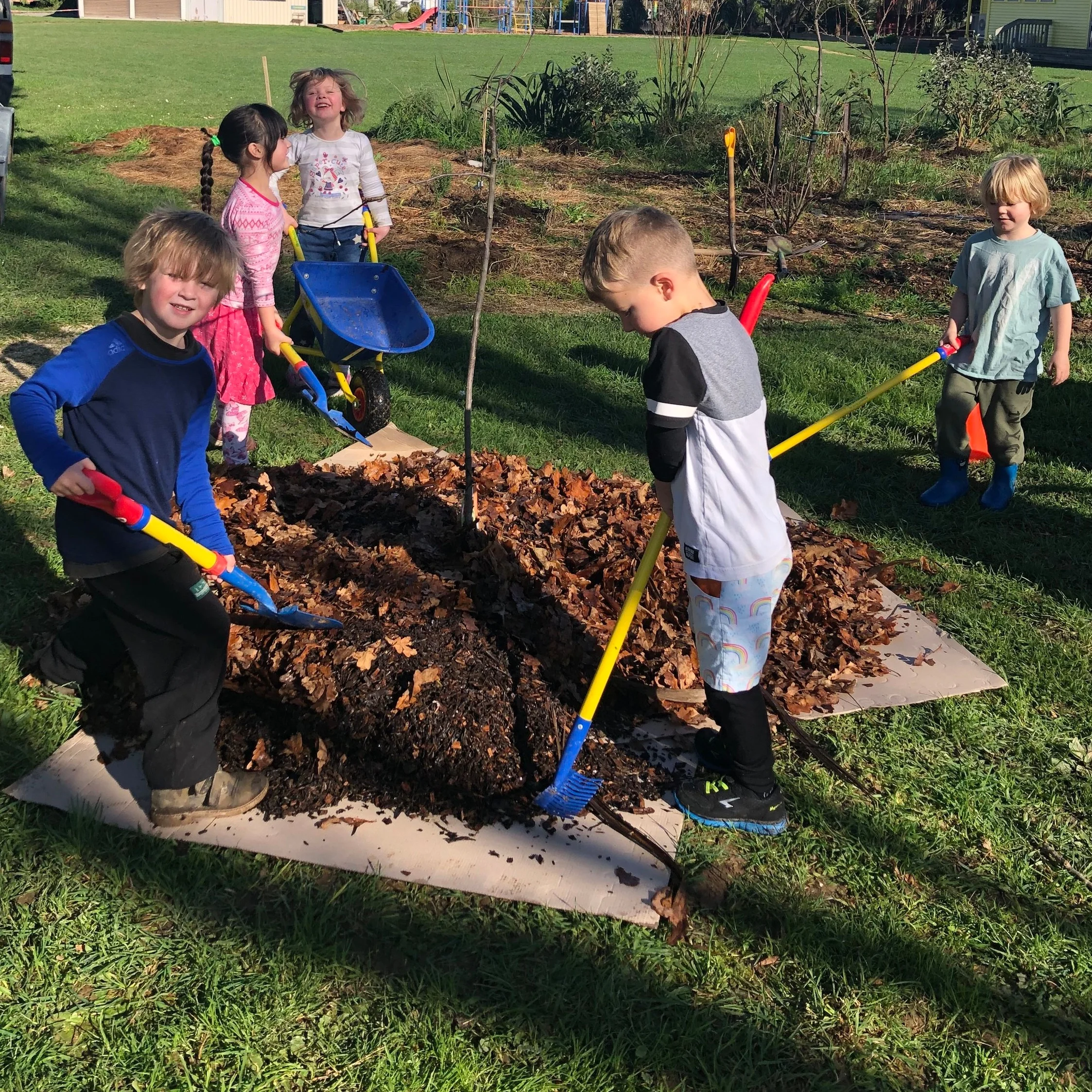 Conserving water with hugelkultur and planting donated fruit trees