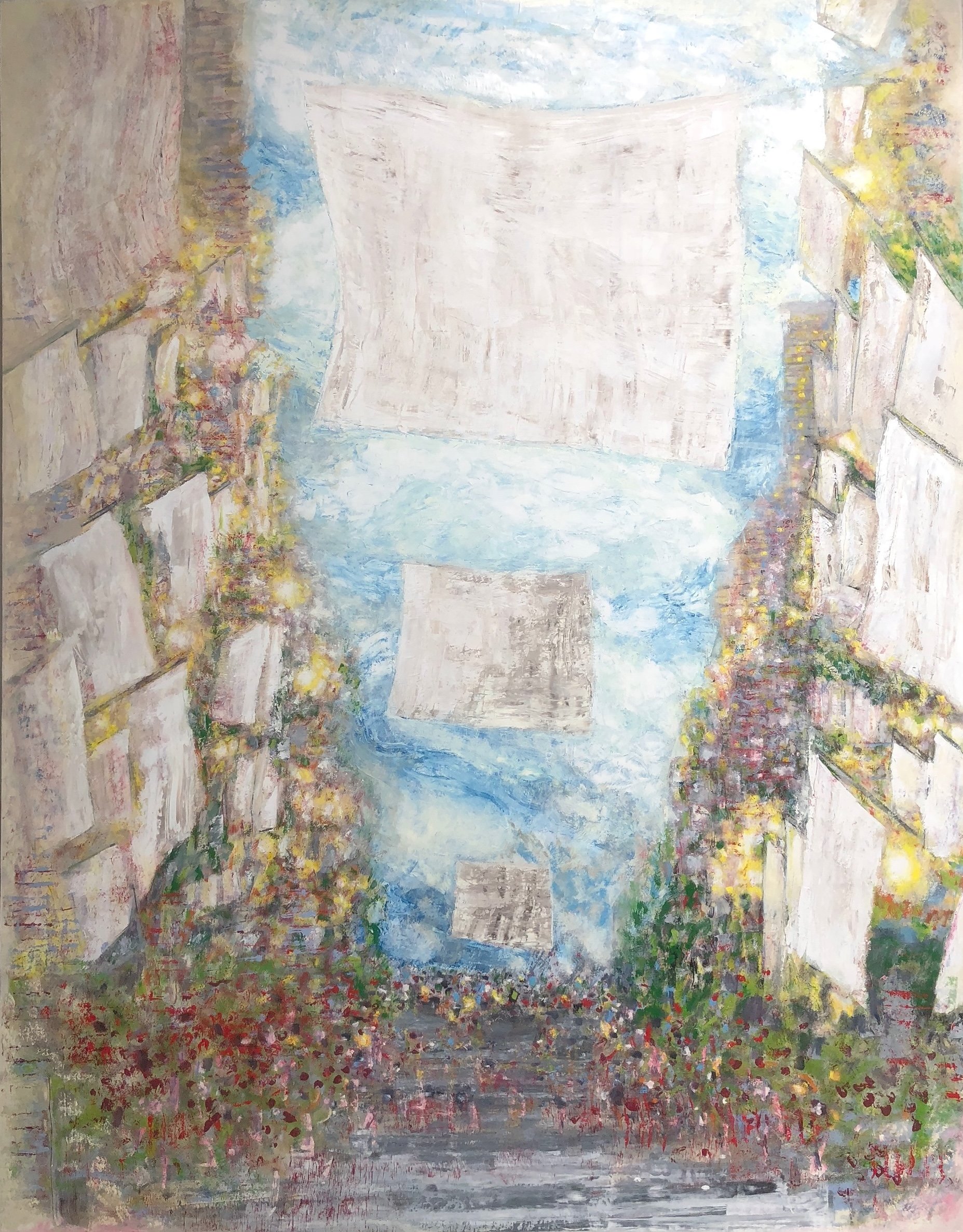   Celebration Day (After Hassam)    Oil on Canvas    90”x 72”    2018  