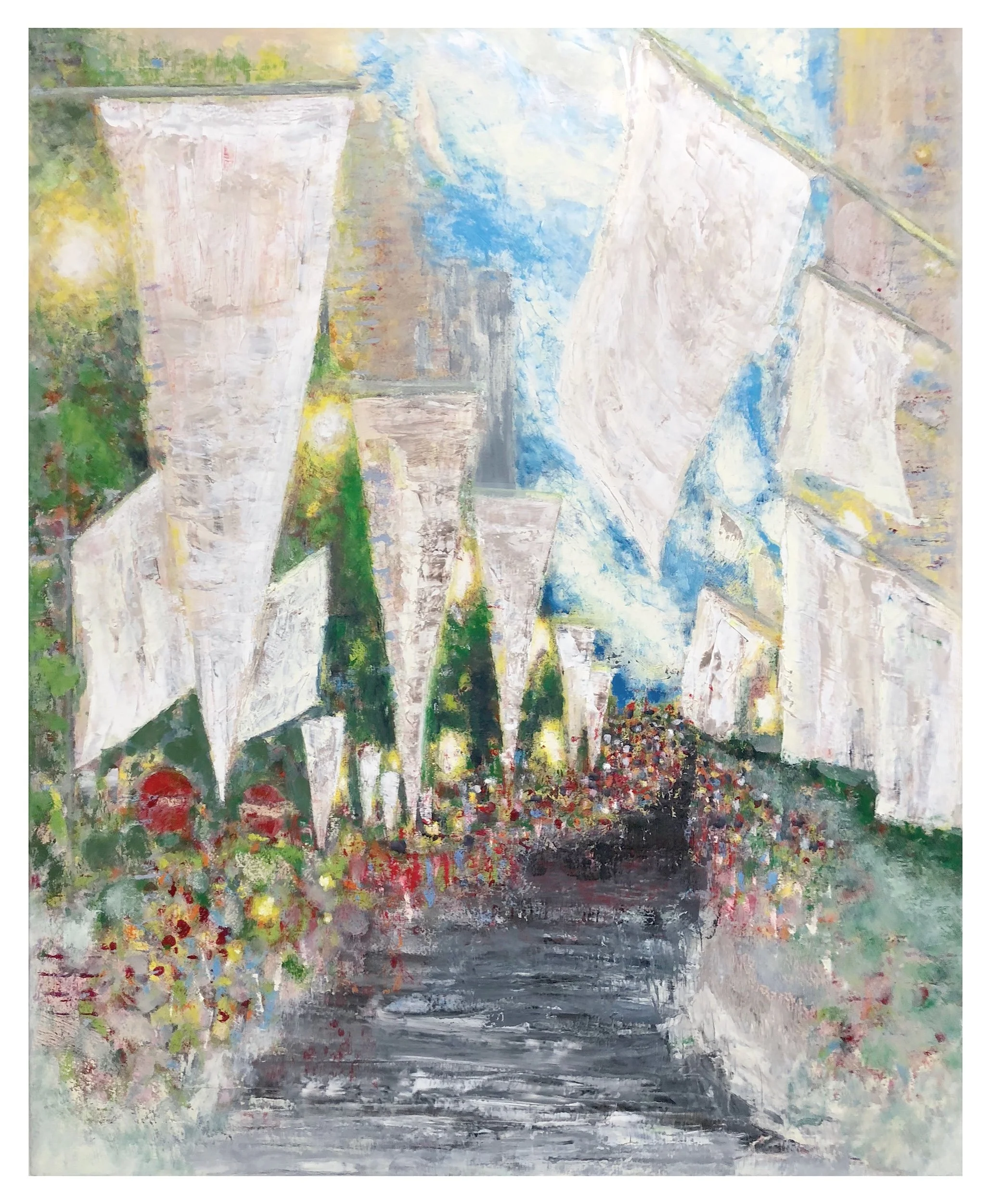   Victory Day (After Hassam)    Oil on Canvas    54”x 44”    2018  