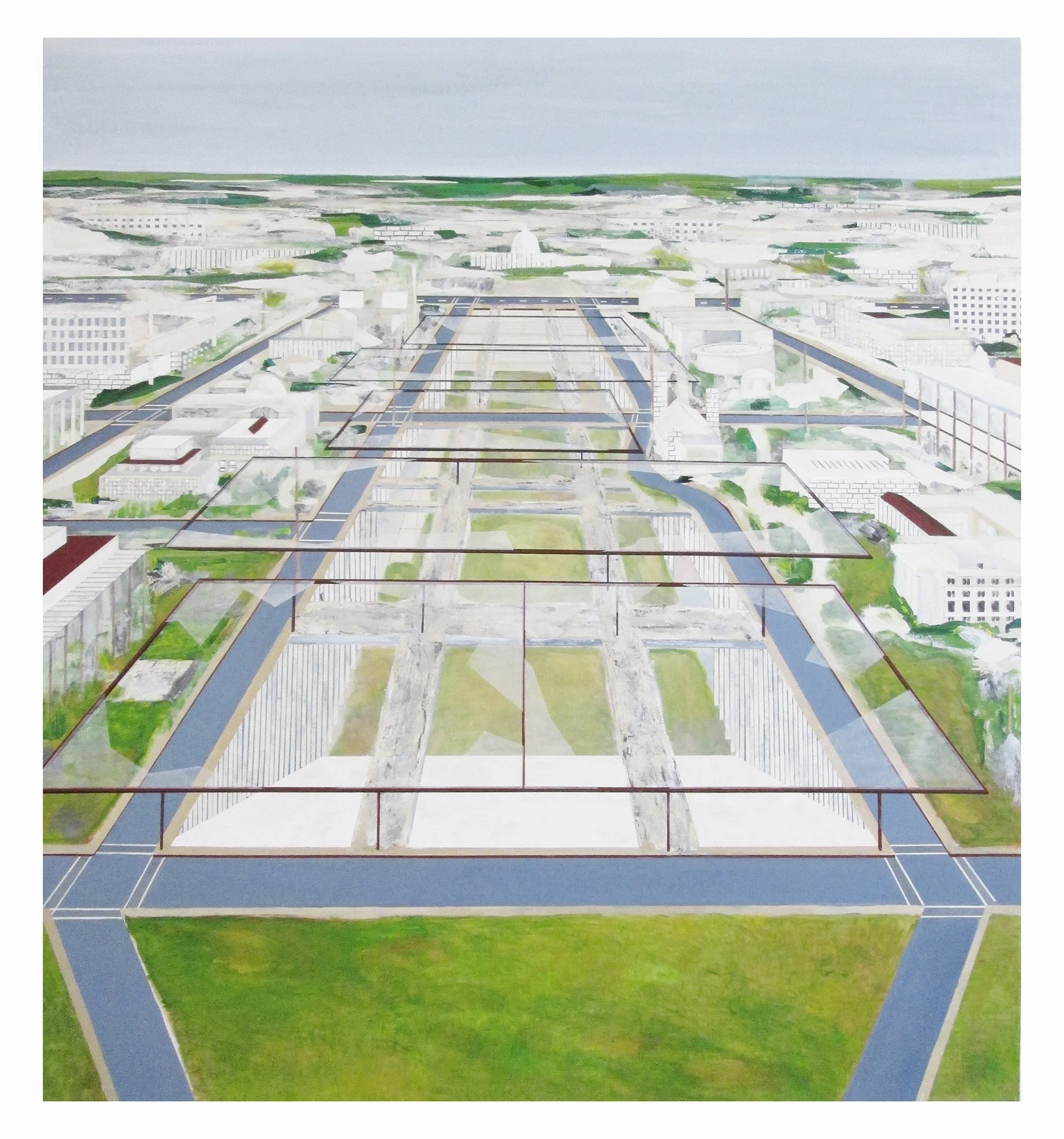   Glass Ceiling Structure     Mixed Media on Canvas over Panel    72”x 60”    2013  