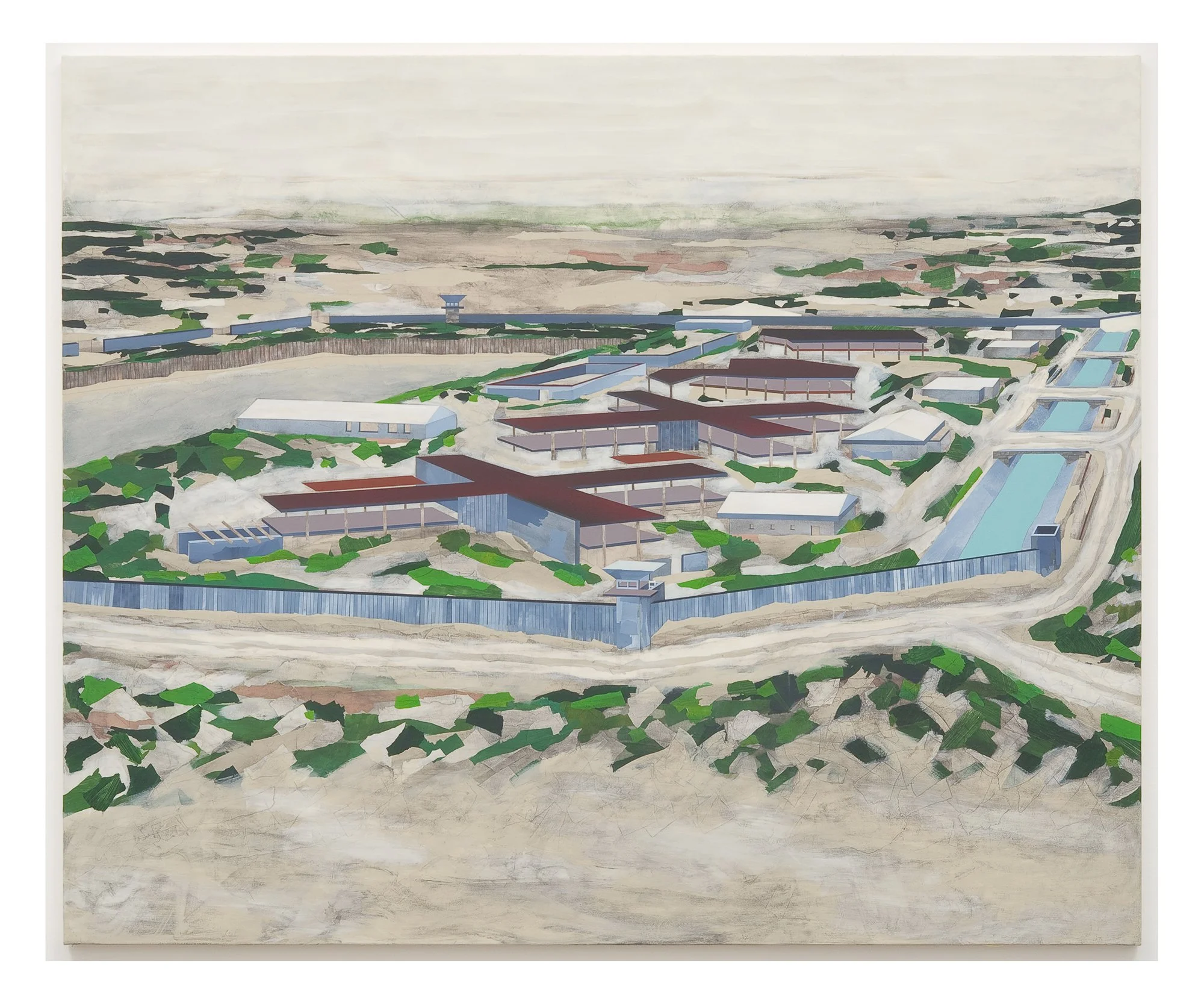   From (Site Photo 25) Khan Bani Saad Correctional Facility    Mixed Media on Canvas over Panel    72”x 80”    2009  