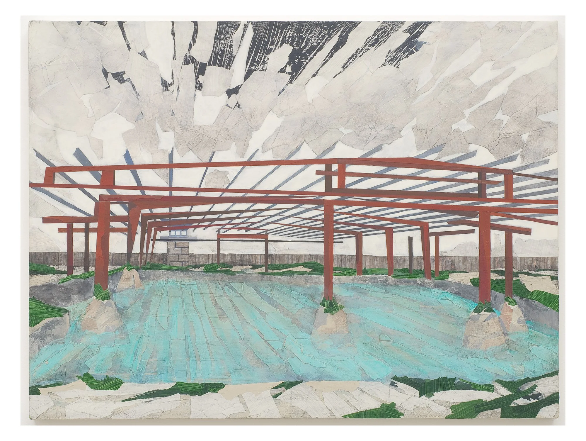   From (Site Photo 2) Khan Bani Saad Correctional Facility    Mixed Media on Canvas over Panel    30” x 40”    2009  