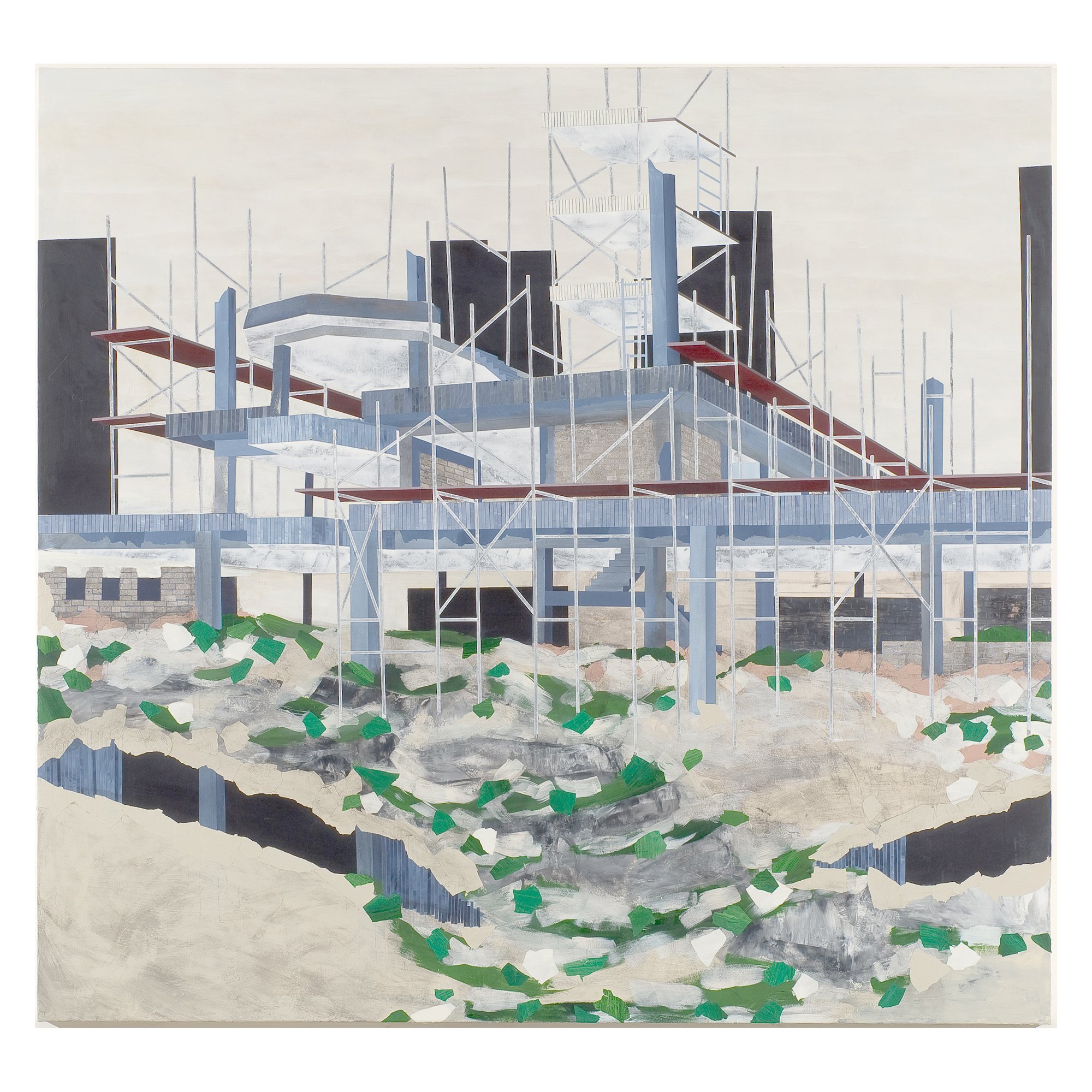   From (Site Photo 1) Khan Bani Saad Correctional Facility    Mixed Media on Canvas over Panel    80”x 85”    2009  