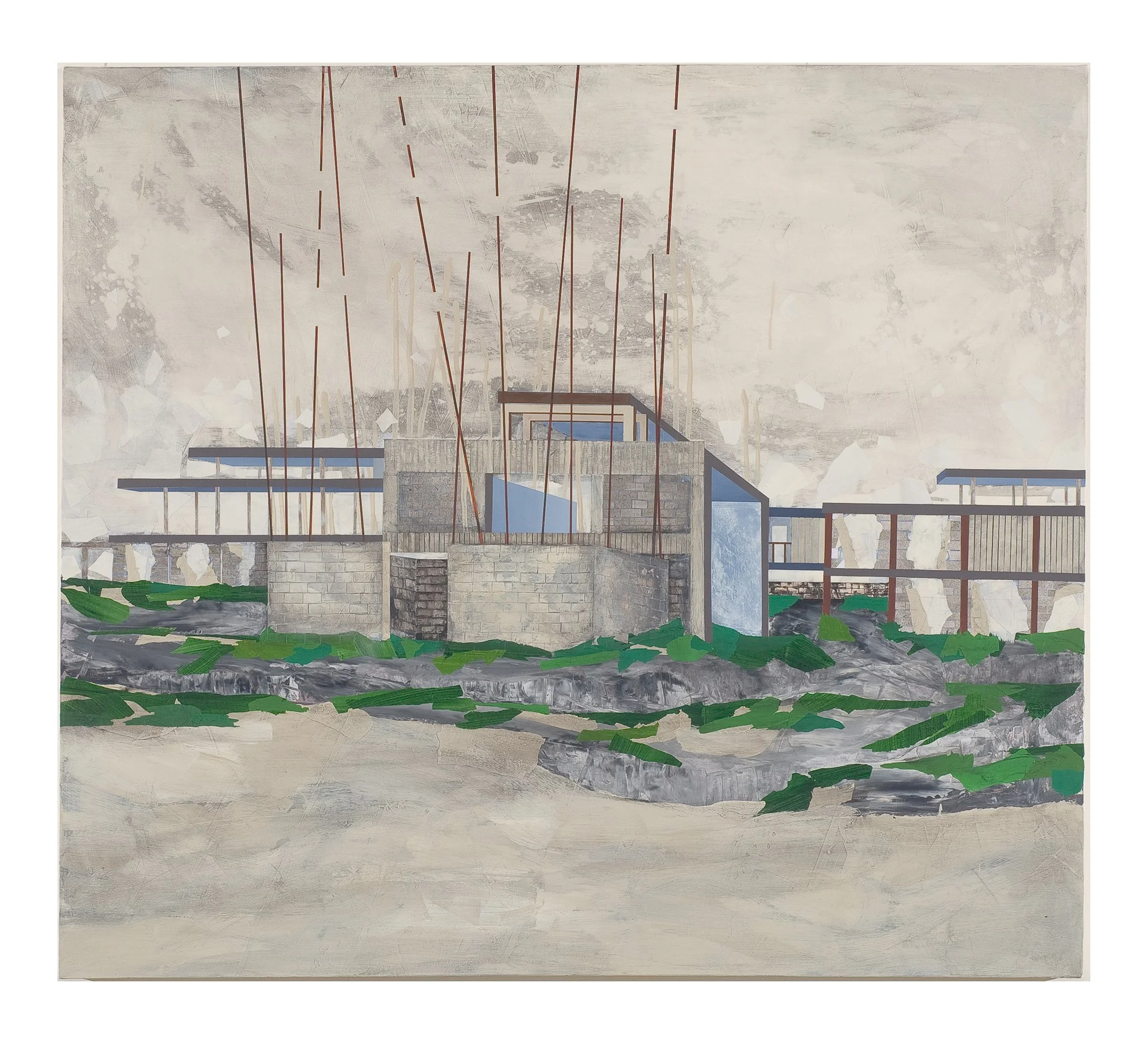   From (Site Photo 12) Khan Bani Saad Correctional Facility    Mixed Media on Canvas over Panel    47”x 53”    2009  