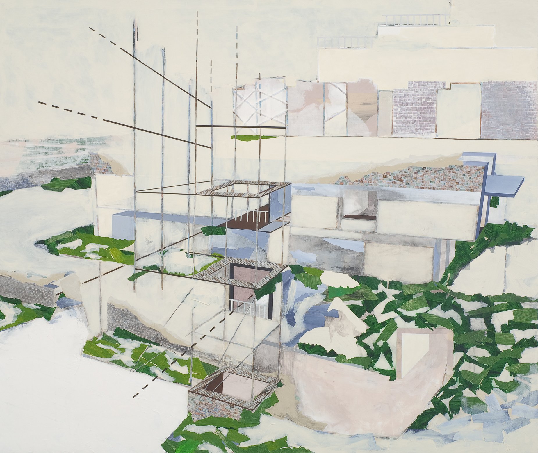  Chief Mission Residence (U.S. Embassy in Baghdad)    Mixed Media on Canvas over Panel    80”x95”    2007  