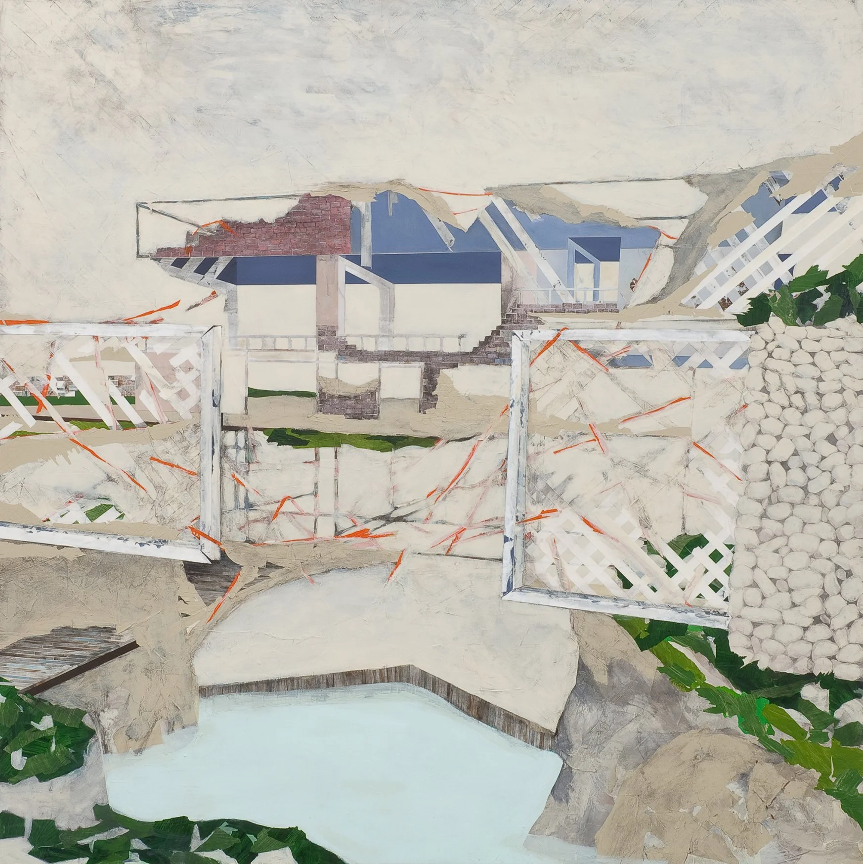   Deputy Chief Mission Residence (U.S. Embassy in Baghdad)    Mixed Media on Canvas over Panel    80”x 80”    2007  