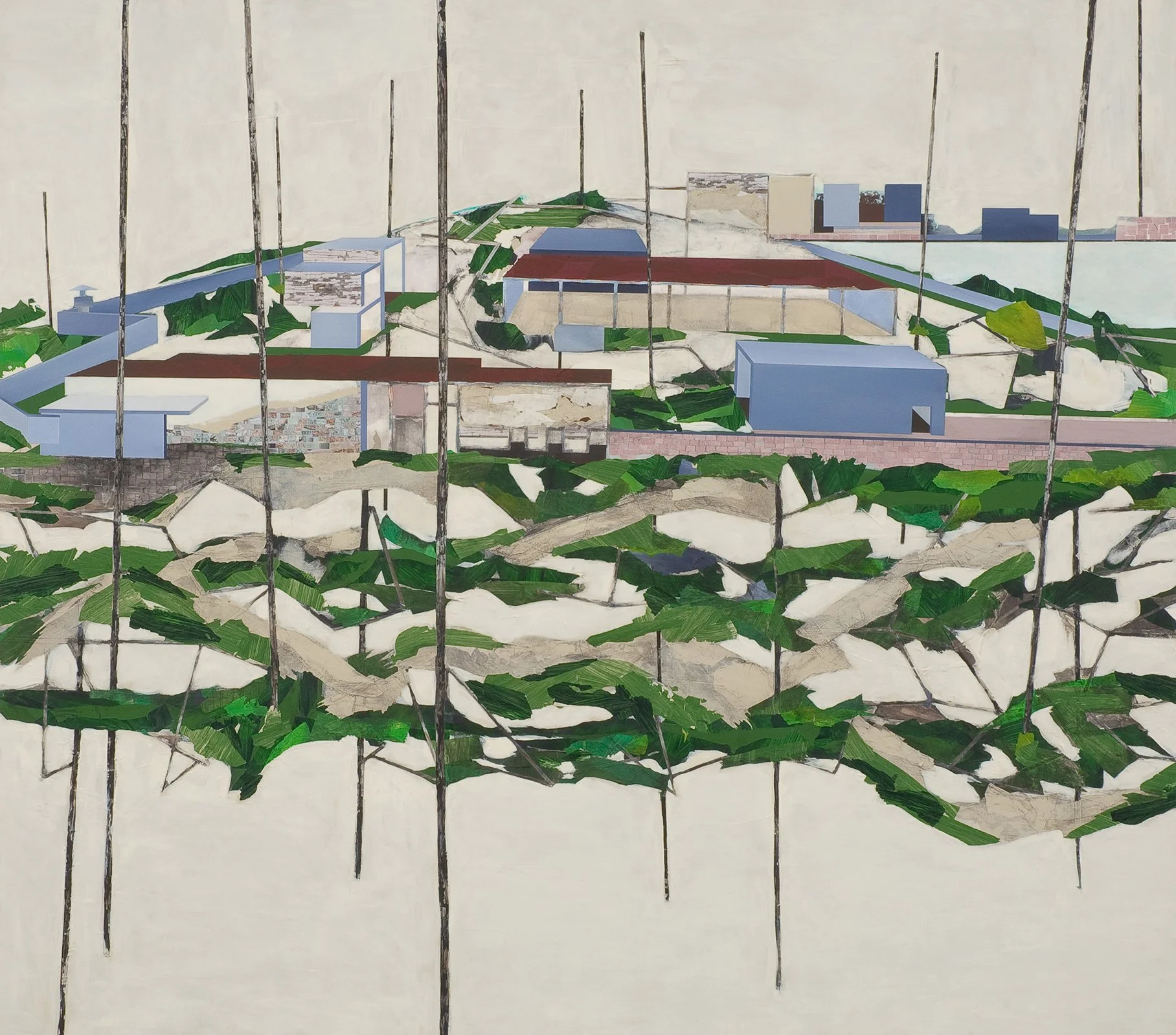   CAC West (U.S. Embassy in Baghdad)    Mixed Media on Canvas over Panel    80” x 90”    2007  