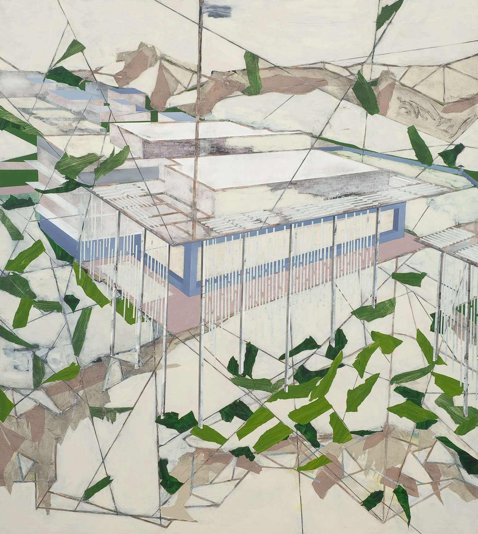   New Office Building (U.S. Embassy in Baghdad)    Mixed Media on Canvas over Panel    80” x 72”    2007  