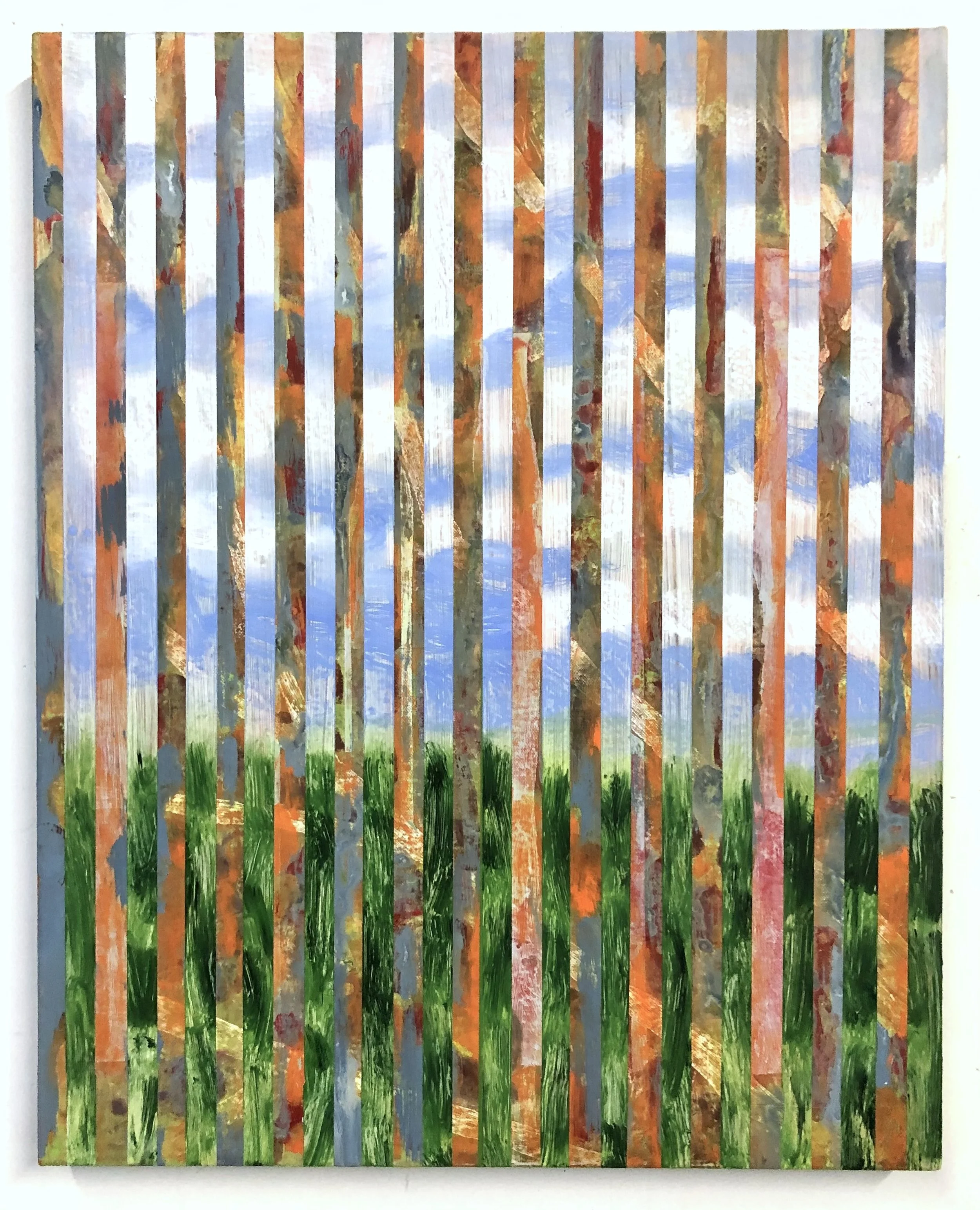   Rusty Fence    Acrylic on Canvas    20”x 16”        2022  