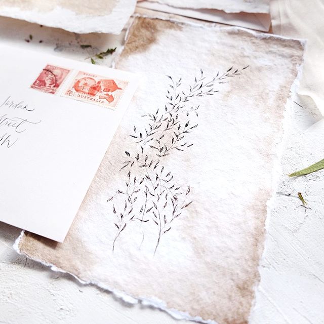 I love the antique feel of this set I did for a styled shoot. .
.
.
.
#handmadepaper #decklededge #decklededgepaper #papermaking #paper #wedding #weddinginvitation #weddings #weddinginspiration #weddinginspo #weddingstationery #dailydoseofpaper #love #monogram #rusticwedding #calligraphy #moderncalligraphy #calligrapher #dippen #pointedpen #semicustom #custominvitations #custominvitation #sydneycalligrapher