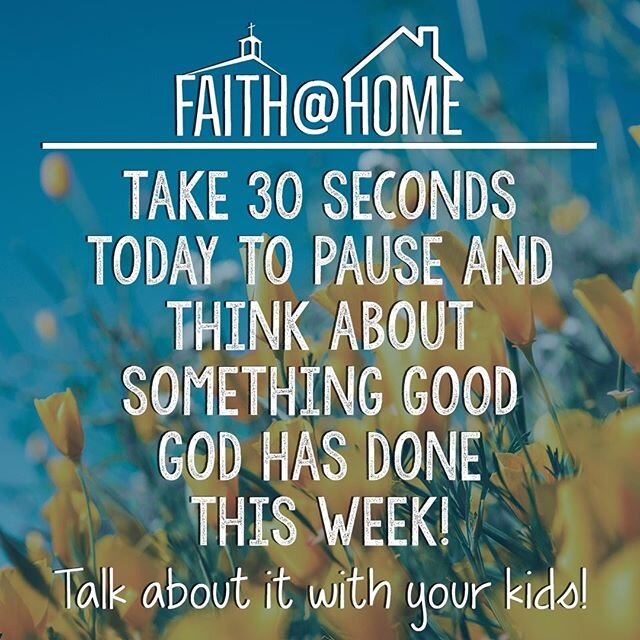 Here's a great opportunity to incorporate a faith talk with your kids in your day today!