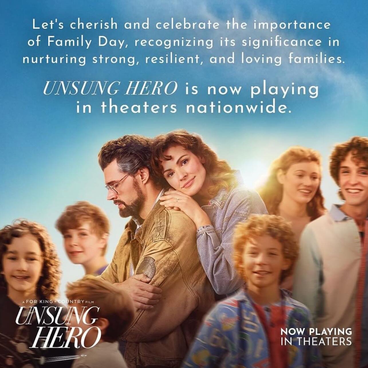 The @unsungheromovie is one of the most honest, vulnerable, and inspiring family stories I have seen in a long time. The screen is filled with moments in life that will bring tears, laughter, understanding, and hope. I don&rsquo;t casually say this i