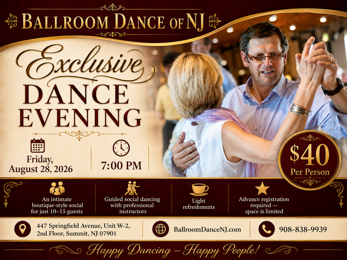Exclusive Dance Evening at Ballroom Dance of NJ