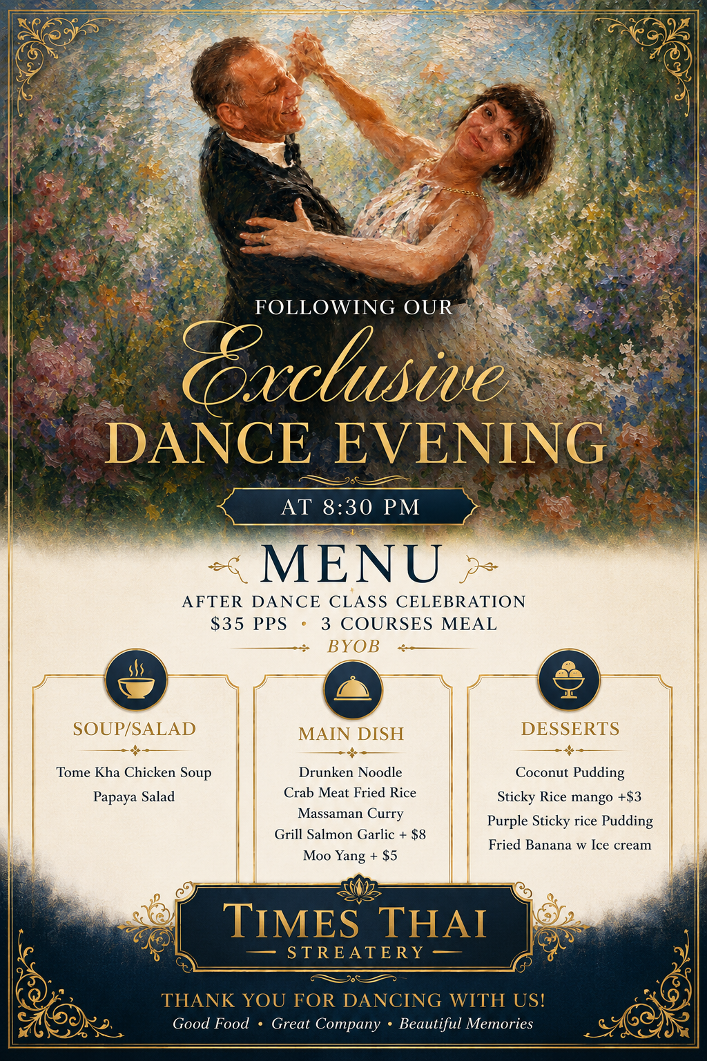 Dinner Invitation After Our Exclusive Dance Evening