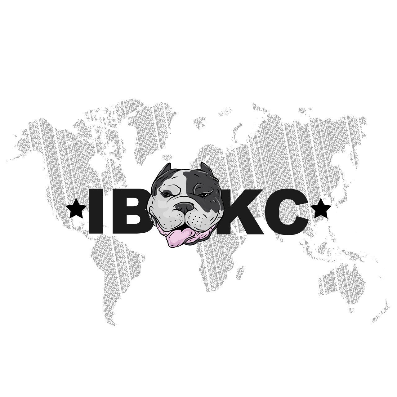 IBKC world map with IBKC Dog head two stars.jpg