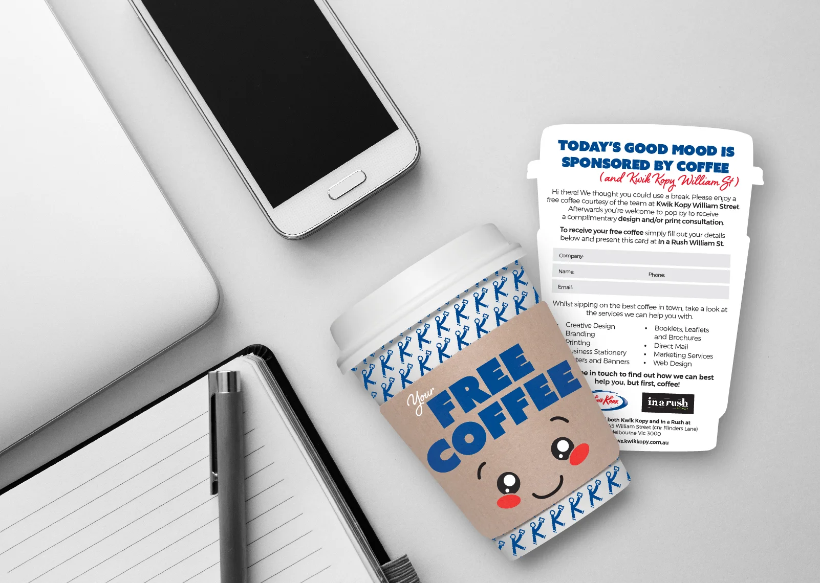 Two versions of the flyer were created - one for potential customers and one for existing.