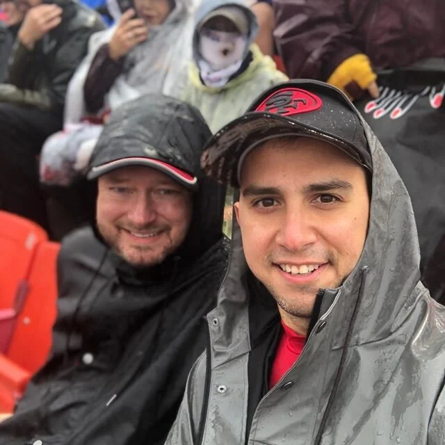 Niners game in rainy DC. Chad deserves a medal 😂 #Niners #NFL