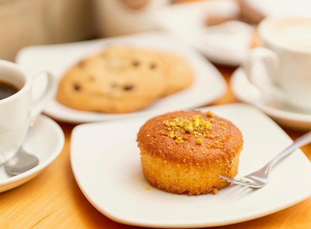 Happy Father&rsquo;s day! The &ldquo;Dads Delight&rdquo;.... A spongecake soaked in rosewater, spiced with cardamom and topped with pistachio was created by the owner of Ava so that her dad could have his favorite dessert whenever he came into the ca