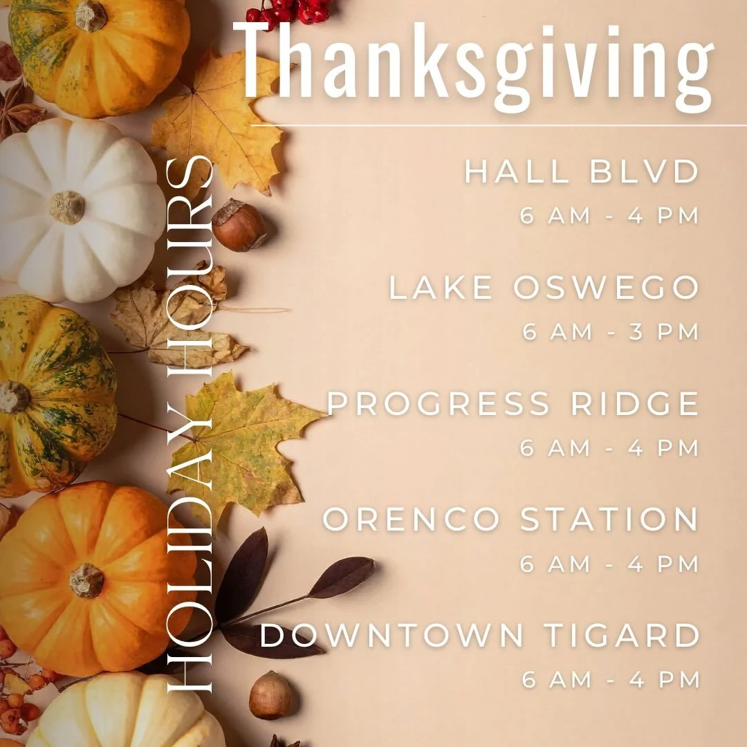We&rsquo;re thankful for our amazing customers &mdash; and incredibly thankful for our amazing team! 

This Thanksgiving, our shops will have adjusted hours so our staff can spend time celebrating and enjoying a special day. 

Thanksgiving Day Hours
