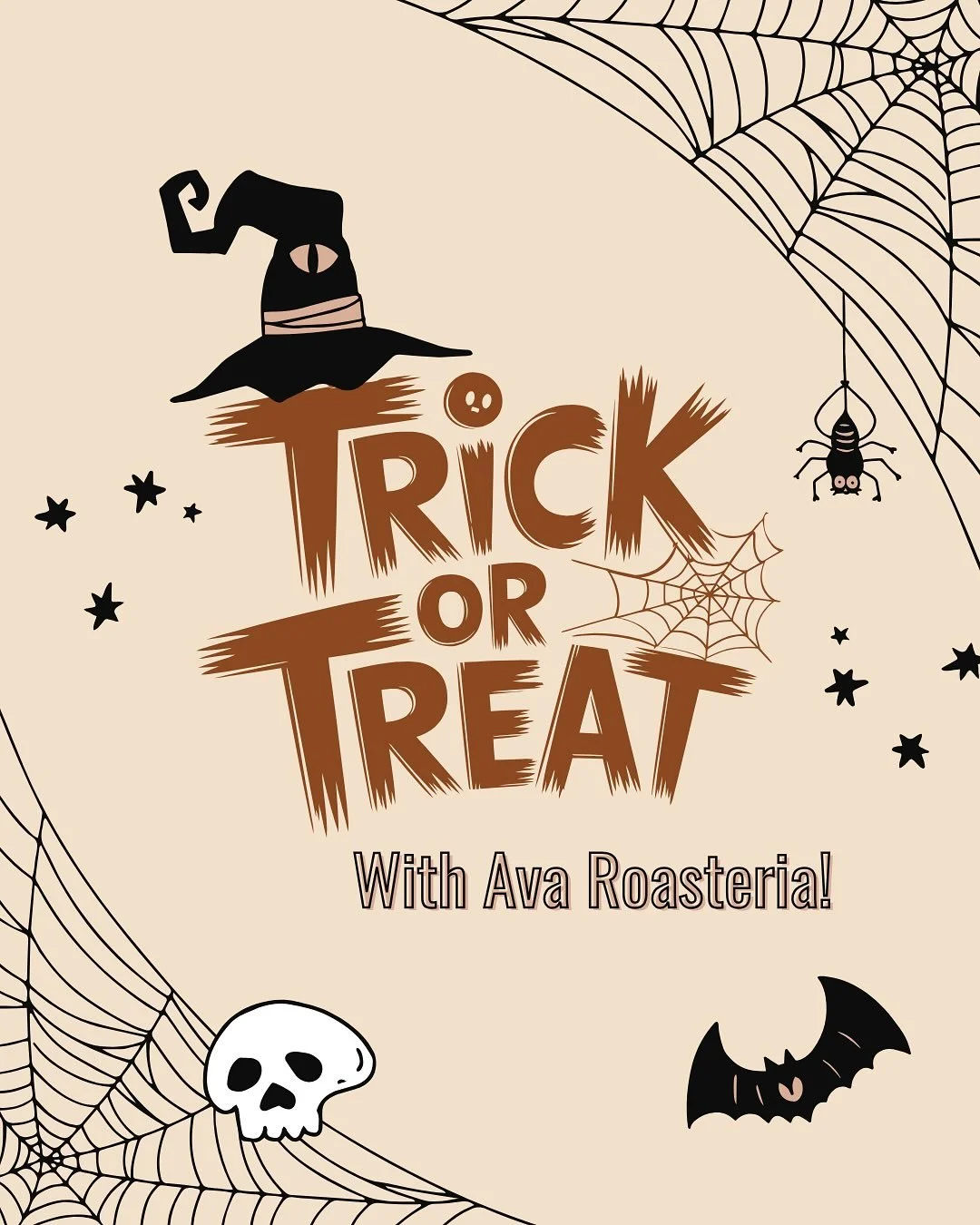 Our shops are joining local Trick-or-Treat events across Tigard, Beaverton, Hillsboro, and Lake Oswego! Stop by for candy, smiles, and a little Halloween magic 🎃✨ 

Stop by in costume and tag us @AvaRoasteria for a chance to be featured 👻🍭

#trick