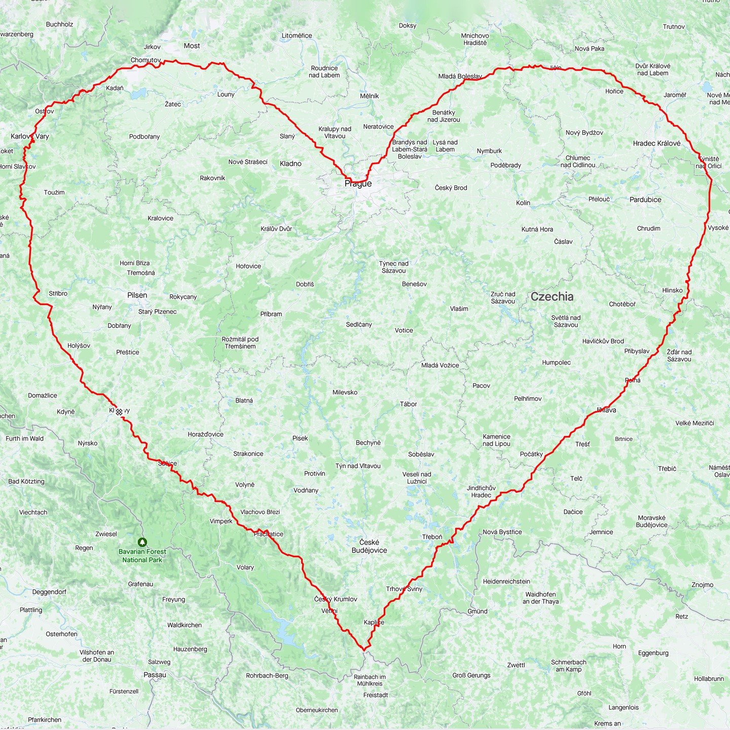 It&rsquo;s been too long since we featured a heart and what a whopper it is too 😍

V&aacute;clav Květon rode this 884km heart covering the whole of the west of Czechia for his partner in a total time of nearly 103 hours on a mountain bike... now THA