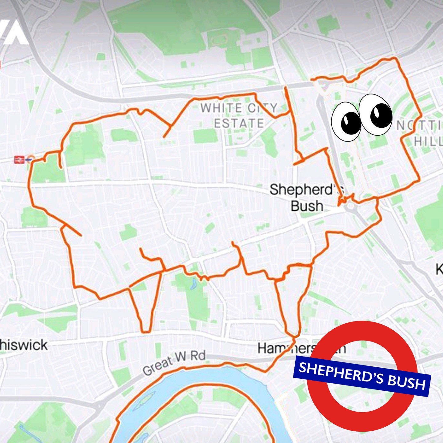It's the London Marathon on Sunday 🏃&zwj;♀️🏃🏿🏃&zwj;♂️

So whilst training for the big event @mind.the.map.strava decided to run around a few London Underground stations while drawing their literal meanings 🤓

We're just wondering if they're goin