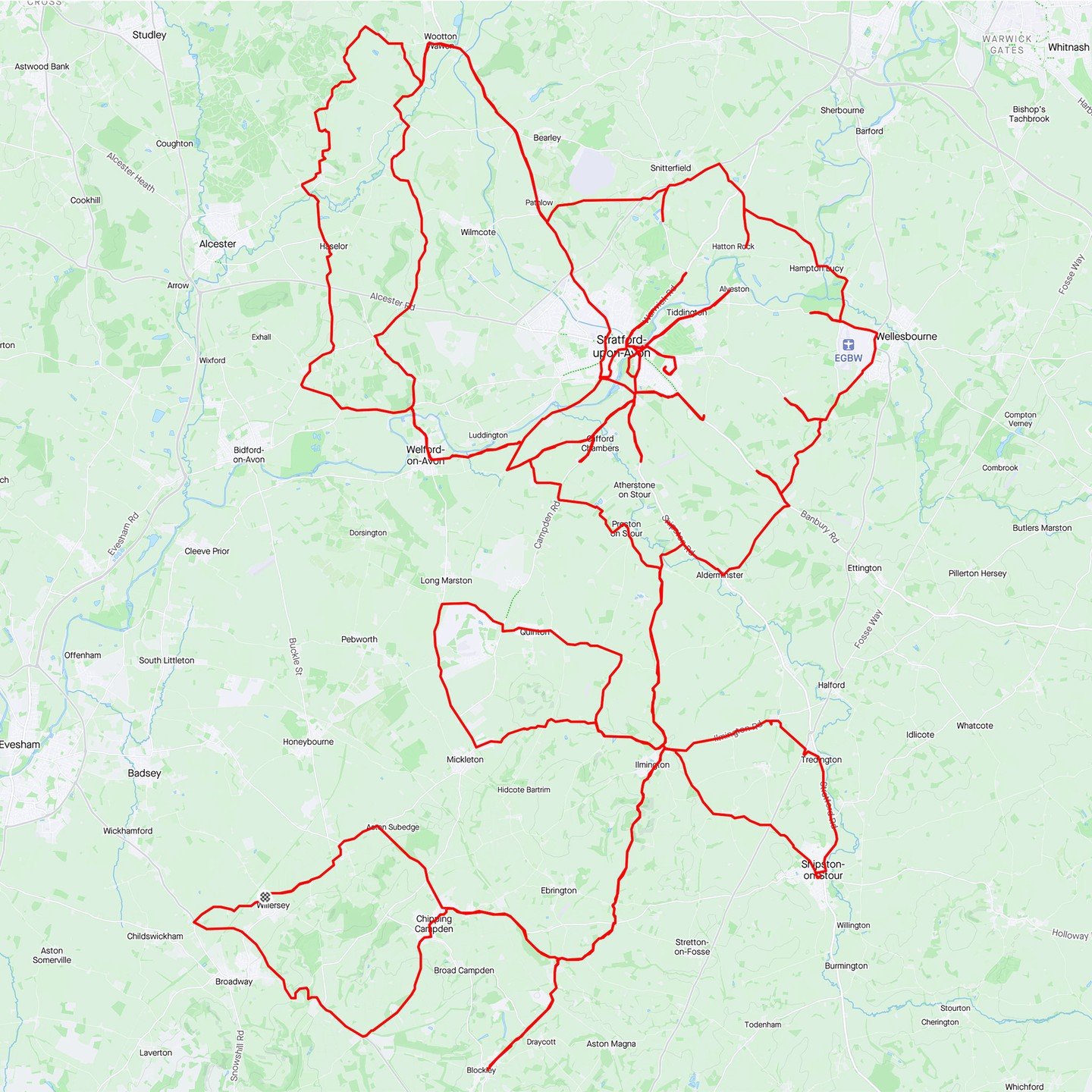 Prolific Strava artist David Taylor's latest creation is this stunning 242km butterfly pollinating a flower 🦋 🌻

Aptly cycled around 'Shakespeare country' we're reminded of his line from King Lear... &quot;We will all laugh at gilded butterflies&qu