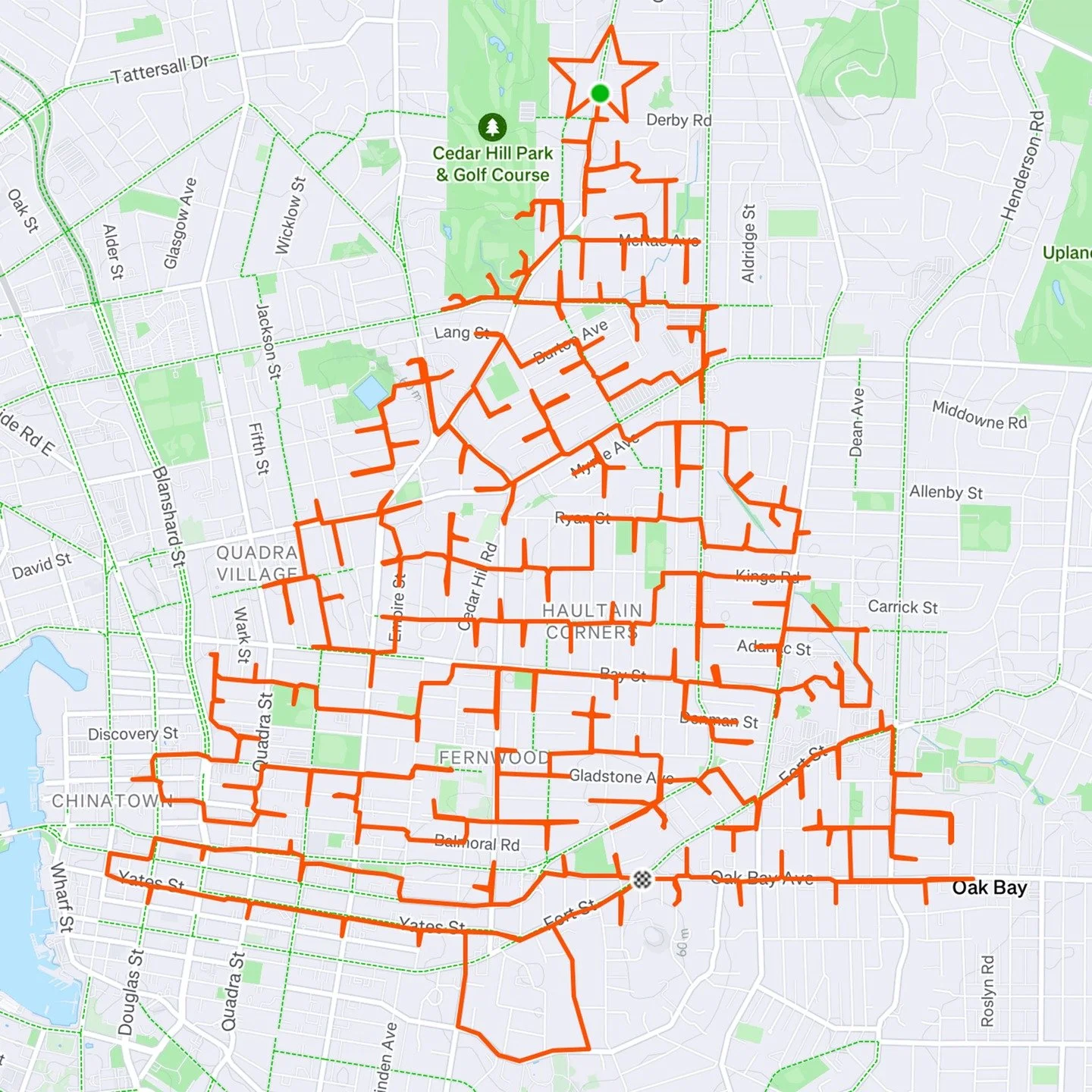 Twixtmas continues 🎄

Janine Strong aka @strava.artist came up with this very cool idea for a Christmas Tree which no doubt required some serious planning 🤯

A 6-hour, 80km ride full of dizzying diversions including 155 U-turns around the streets o