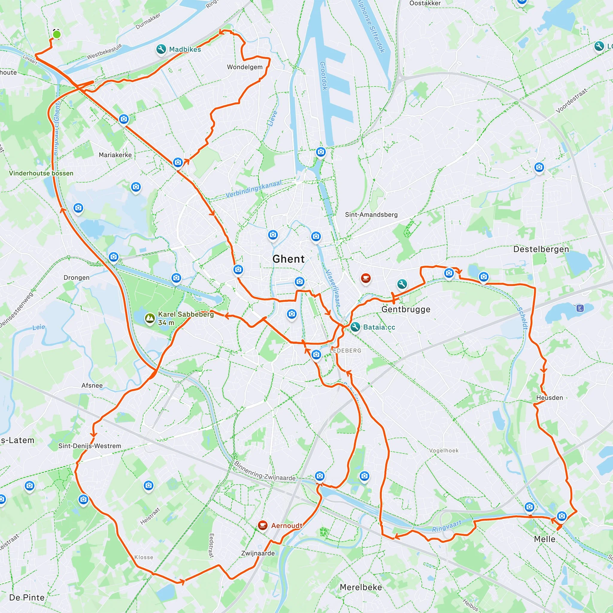 Gilles Timmerman aka @ridelinez rode 75kms around Ghent to create this massive... cherry emoji 🤔 🇧🇪

Yep, definitely a couple of cherries 🍒

Absolutely looks like nothing else 🤭

Come on @strav.art followers, you&rsquo;re better than this 🙄

ht