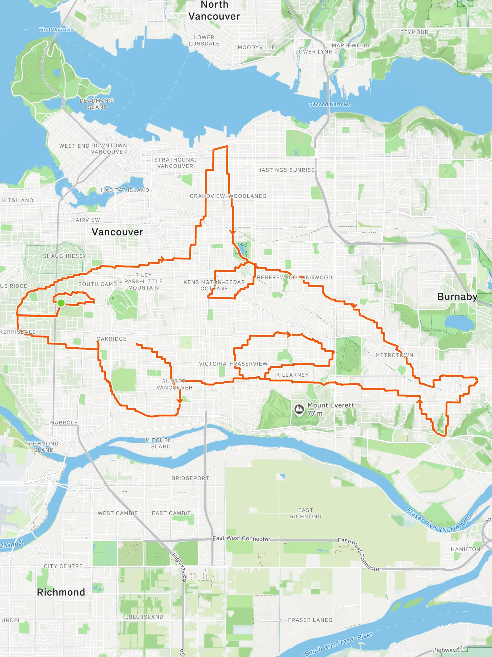 @strava.artist rode this magnificent 71 km Orca through the streets of Vancouver 🐋 🇨🇦

Unfortunately Janine was affected by numerous detours due to road works... a Strava Artist&rsquo;s greatest challenge 😰

Her art was accompanied by a stunning 