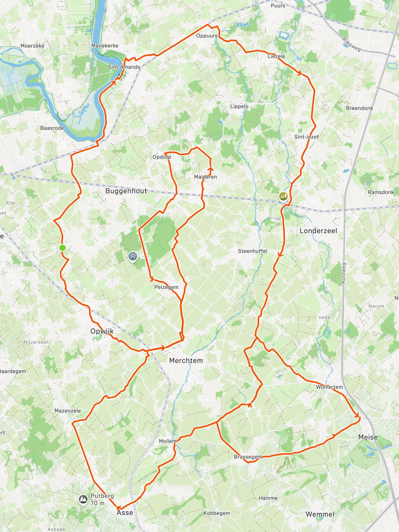 Yellow and pink awareness ribbons for October 🎗️ 🙏 

Both are Strava orange so you&rsquo;ll just have to use your imagination 🤔 💭

Former professional goalkeeper, and current professional Strava Artist, @geert_de_vlieger rode an 89km ribbon near 